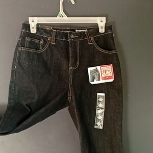 NWT St. John's Bay Black Flare Wide Leg Jeans Size 4